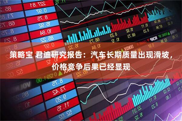 策略宝 君迪研究报告：汽车长期质量出现滑坡，价格竞争后果已经显现